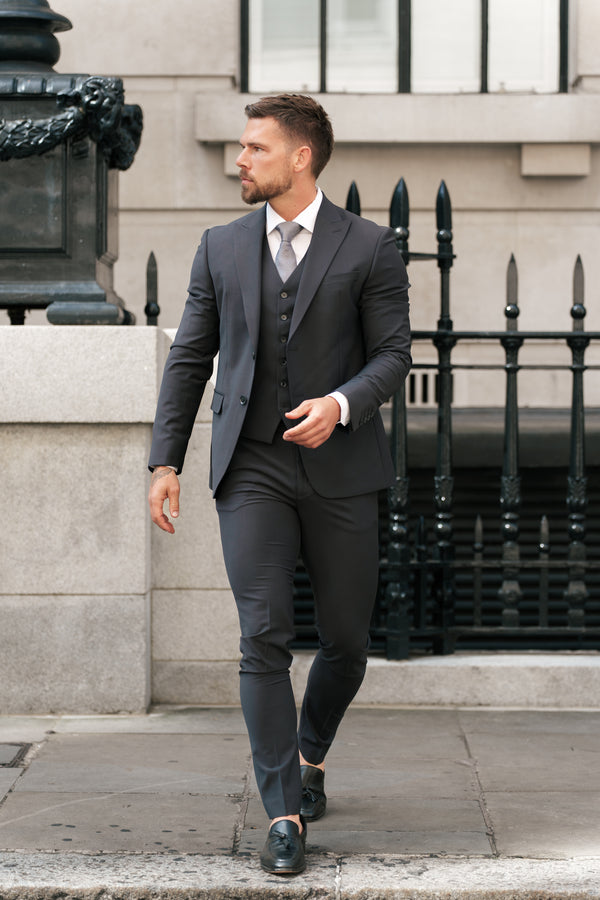 Father Sons Slim Formal Charcoal Stretch Trousers - FST040 (PRE ORDER 14TH AUGUST)