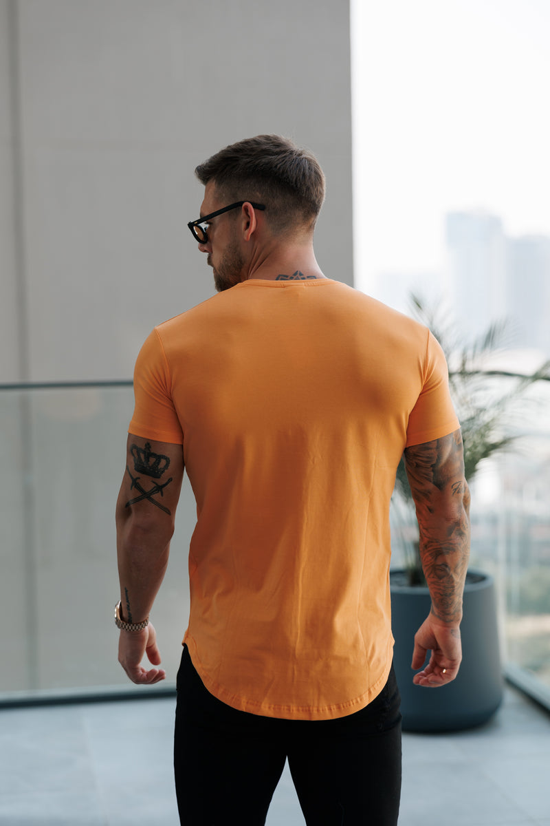 Father Sons Classic Orange Tonal Curved Hem Crew T Shirt - FSH1152