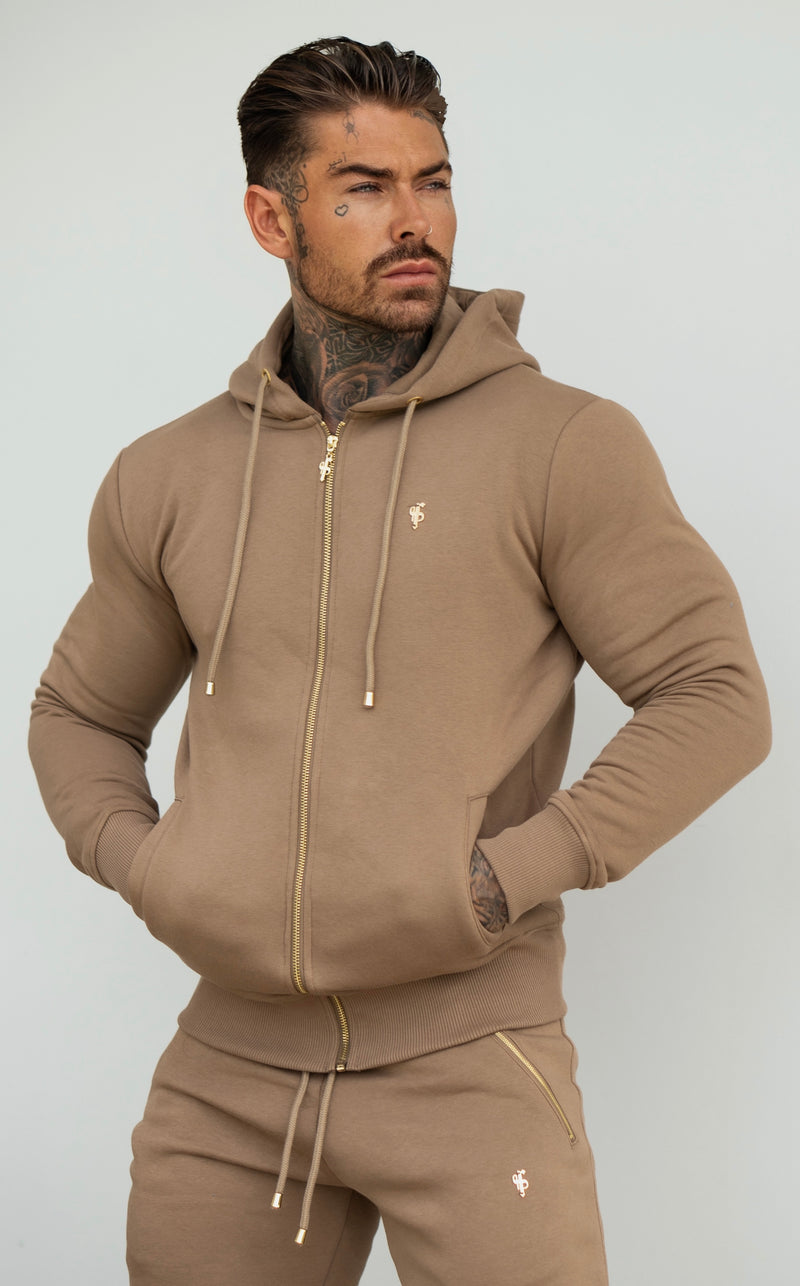 FS Taupe / Gold Full Zip Hoodie with Pockets - FSH1248