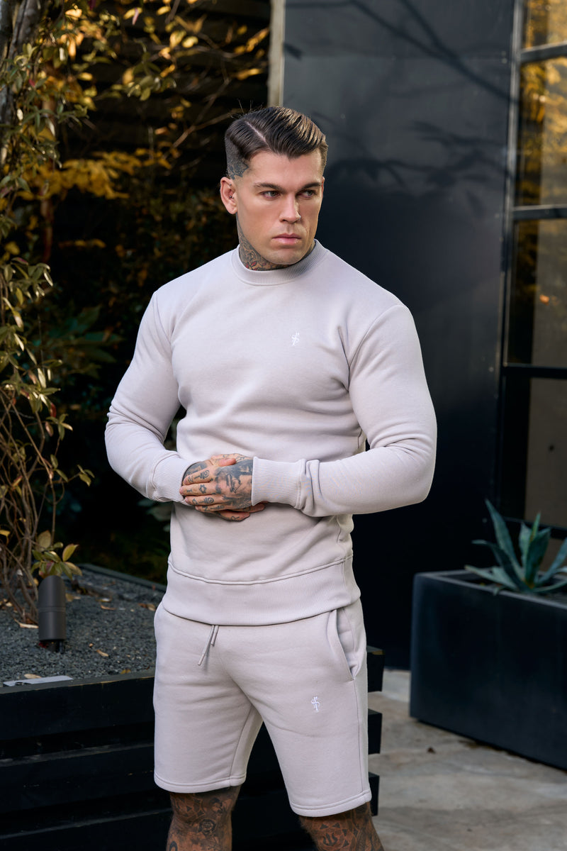 FS Plain Light Grey Crew Jumper With FS Branding - FSH1184