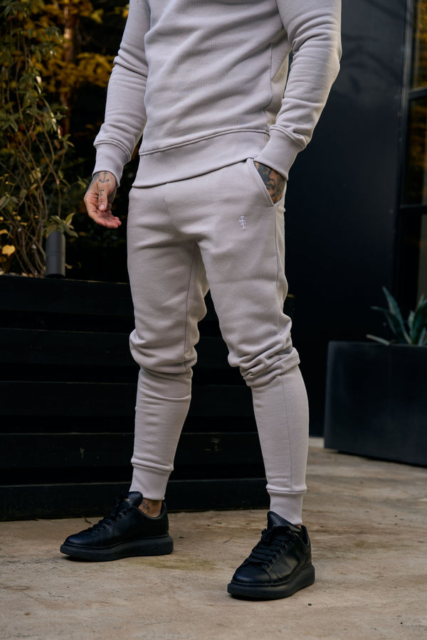 FS Plain Light Grey Tracksuit Bottoms with FS Branding - FSH1196 (PRE ORDER 11TH DECEMBER)