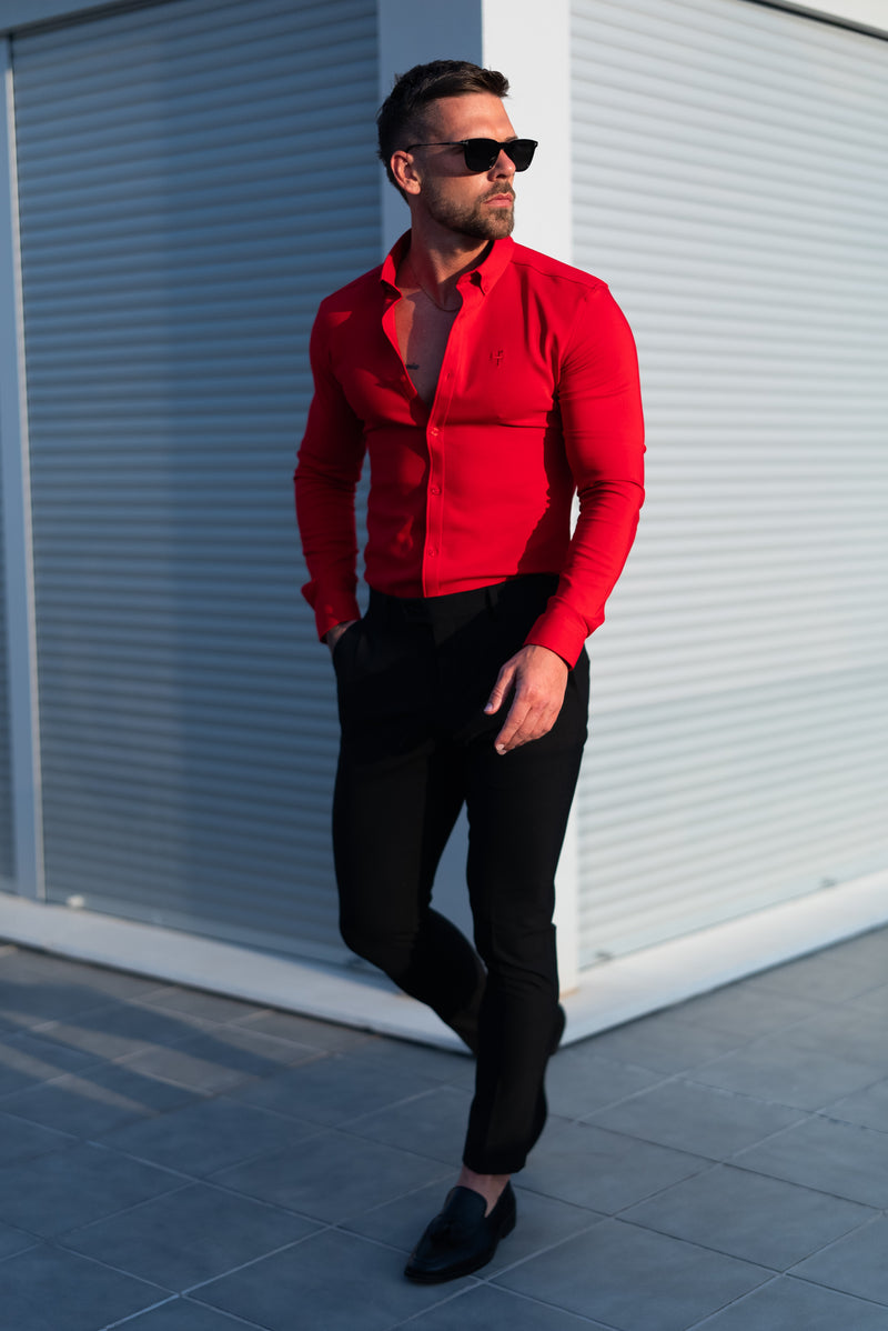 FS Super Slim LS Postbox Red Scuba with Button Down Collar - FS1186