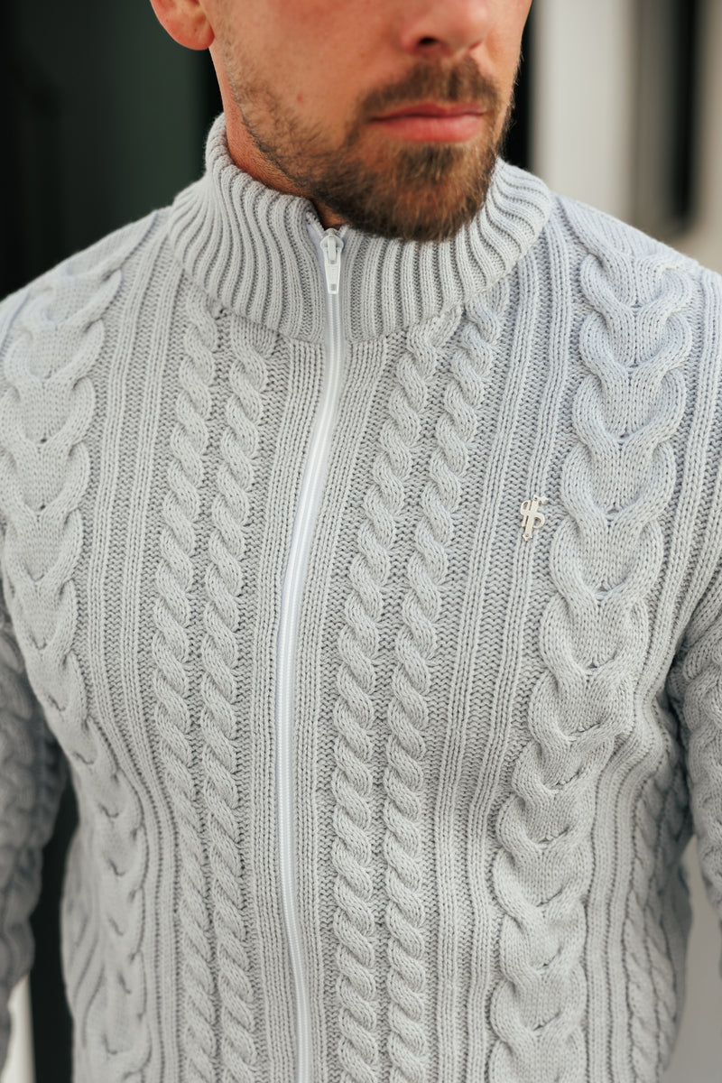 Father Sons Funnel Neck Full Zip Cardigan Cop Grey -  FSJ149 (PRE ORDER 21ST DECEMBER)