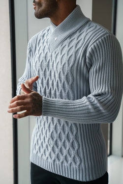 Father Sons Chunky Cable Knit Cop Grey Jumper - FSJ064