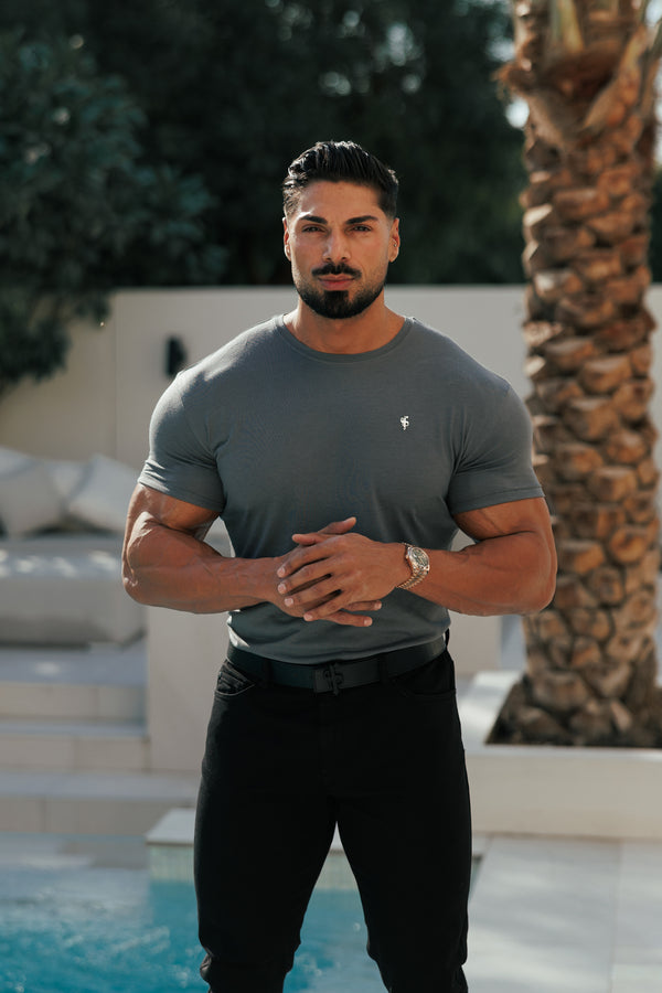 Father Sons Charcoal / Silver Bamboo Crew T Shirt - FSH1212