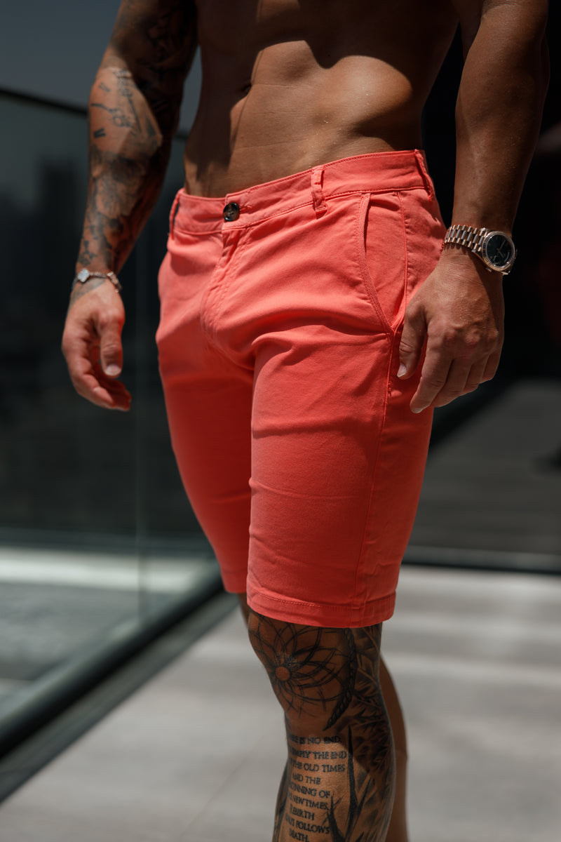 Father Sons Slim Fit Coral Chino Shorts - FSH988