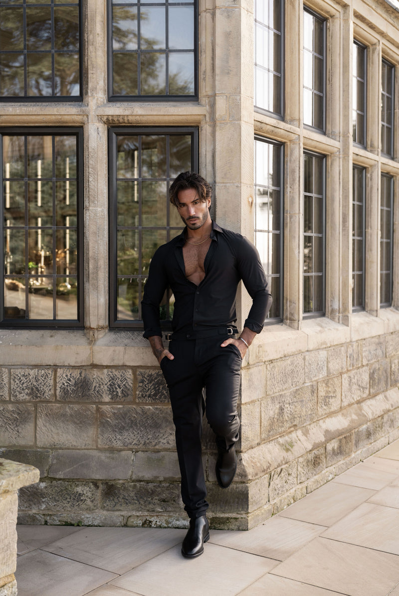 Father Sons Ultra Stretch Compression Shirt Long Sleeve Black - FS1234