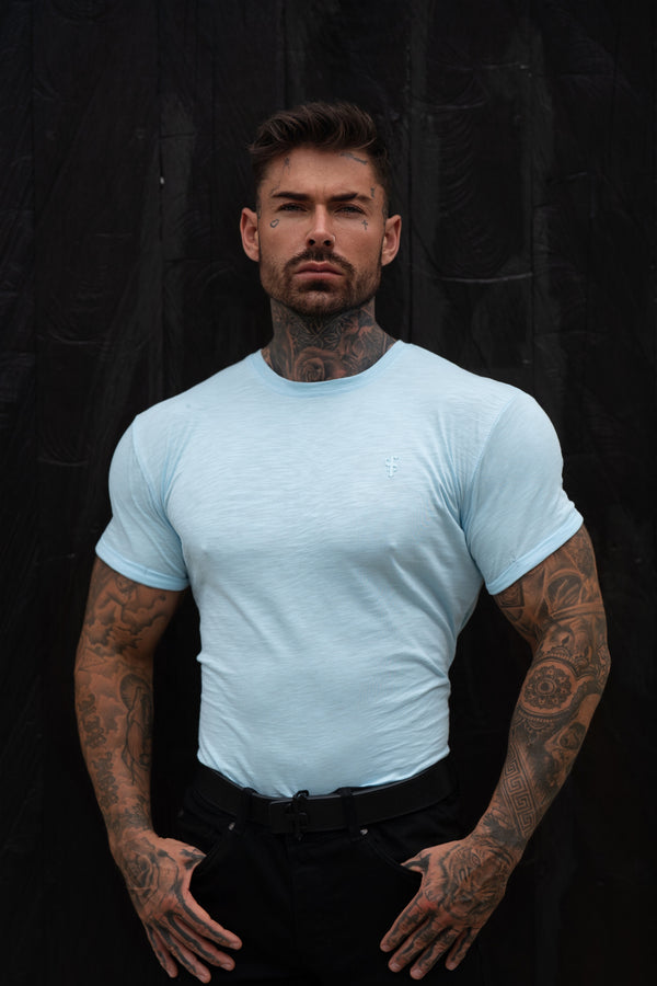 Father Sons Light Blue Slub Crew T-Shirt - FSH1335