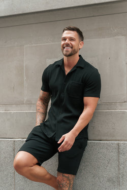Father Sons Jersey Cord Black Shorts - FSR012 (PRE ORDER 11TH AUGUST)