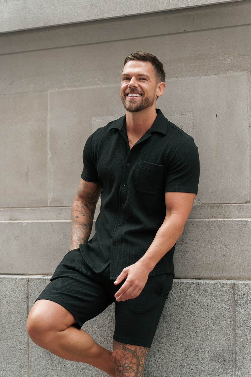 Father Sons Jersey Cord Black Shorts - FSR012 (PRE ORDER 11TH AUGUST)