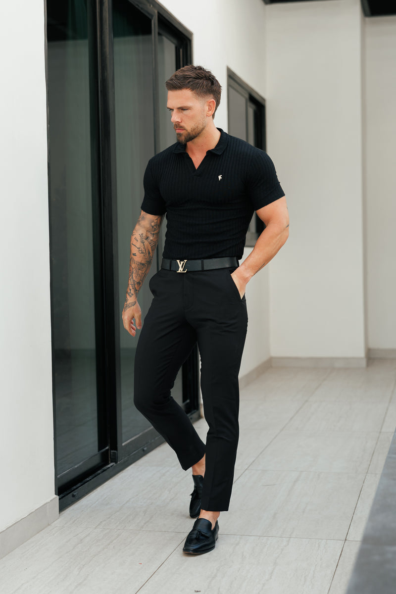 Father Sons Classic Black / Gold Ribbed Revere Short Sleeve - FSH1411 (PRE ORDER 18TH DECEMBER)