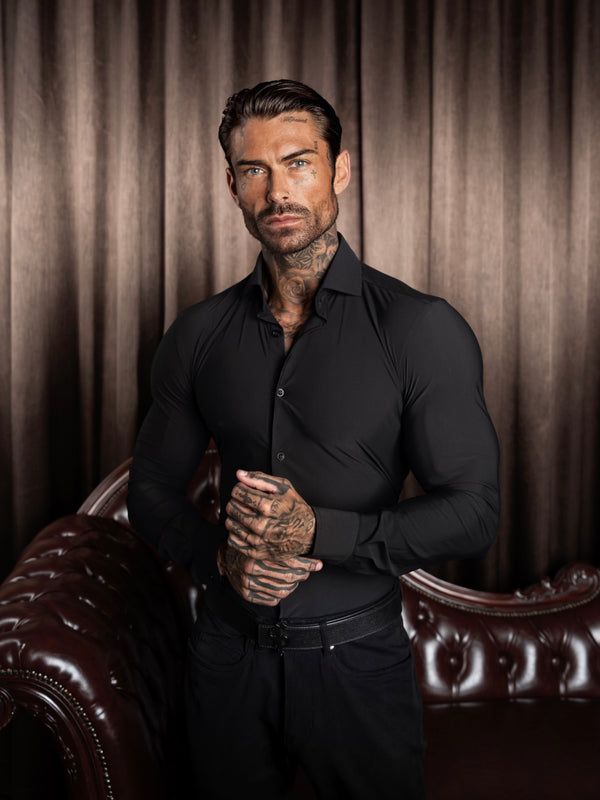 Father Sons Ultra Stretch Compression Shirt Long Sleeve Black - FS1234