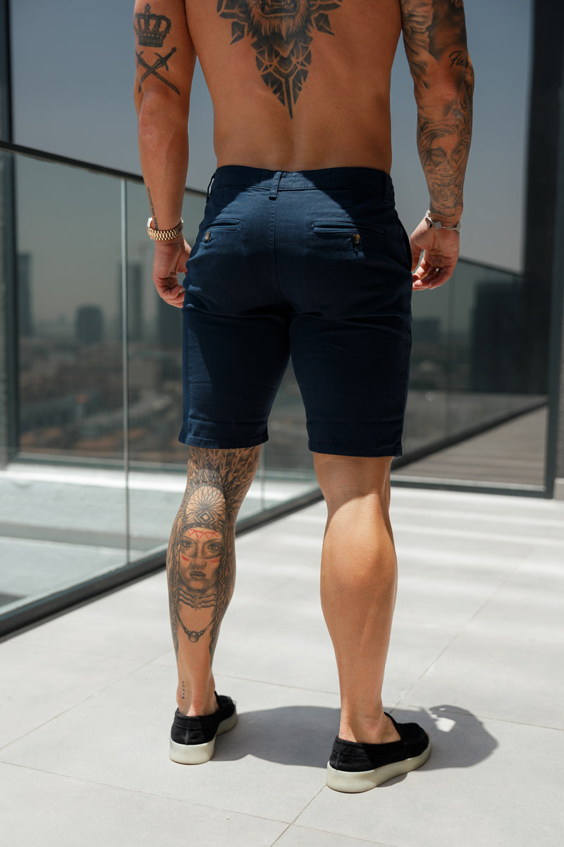 Father Sons Slim Fit Navy Chino Shorts - FSH148