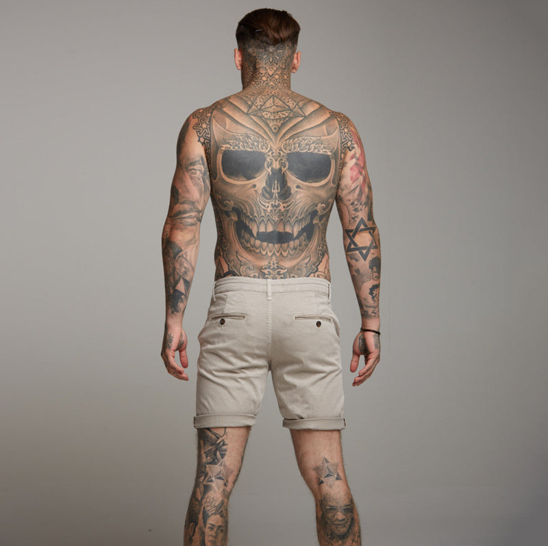 Father Sons Slim Fit New Beige Chino Shorts - FSH983