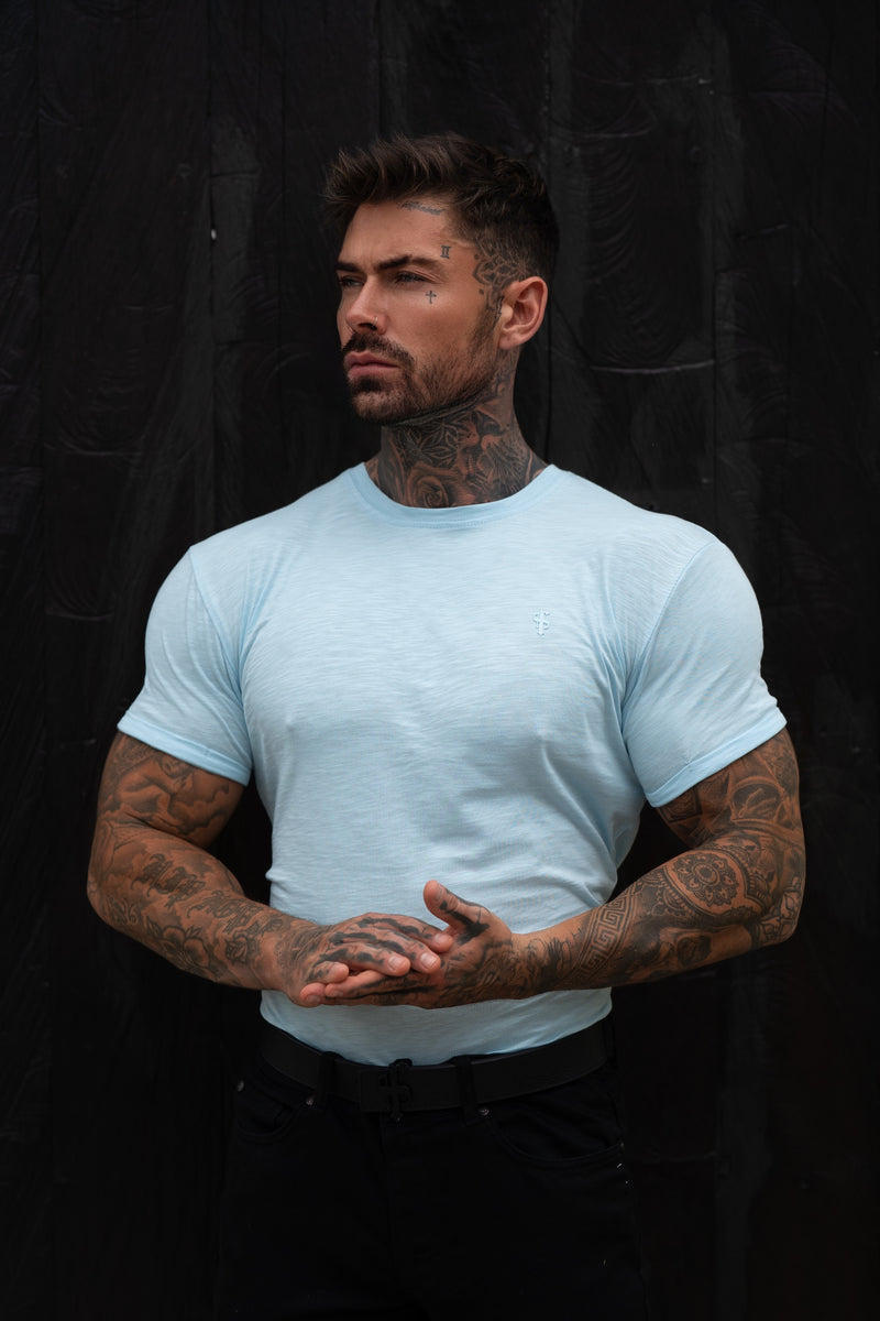 Father Sons Light Blue Slub Crew T-Shirt - FSH1335 (PRE ORDER 19TH MARCH)