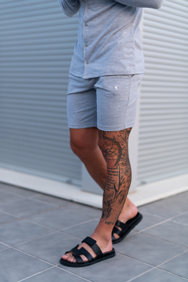 Father Sons Light Grey Pique Shorts - FSH1361