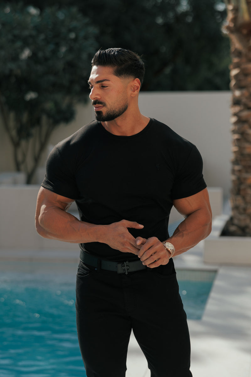 Father Sons Black Bamboo Crew T Shirt - FSH577