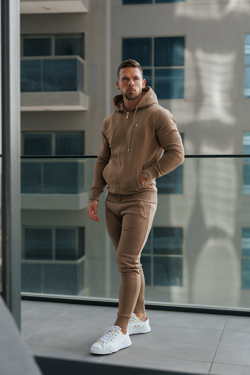 FS Taupe / Gold Full Zip Hoodie with Pockets - FSH1248