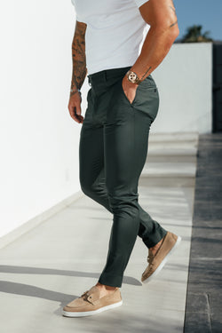 Father Sons Slim Formal Deep Green Stretch Trousers - FST031 (PRE ORDER 25TH NOVEMBER)