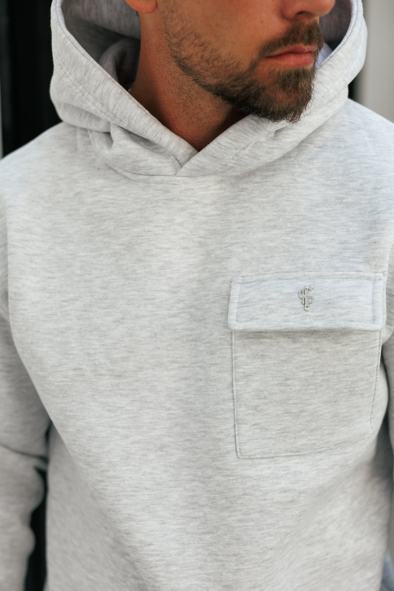 FS Grey Melange / Silver Cargo Hoodie - FSR032 (PRE ORDER 22ND DECEMBER)