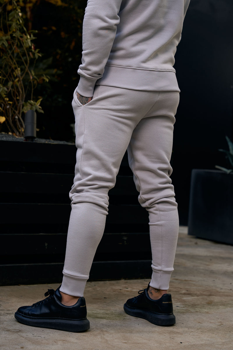 FS Plain Light Grey Tracksuit Bottoms with FS Branding - FSH1196