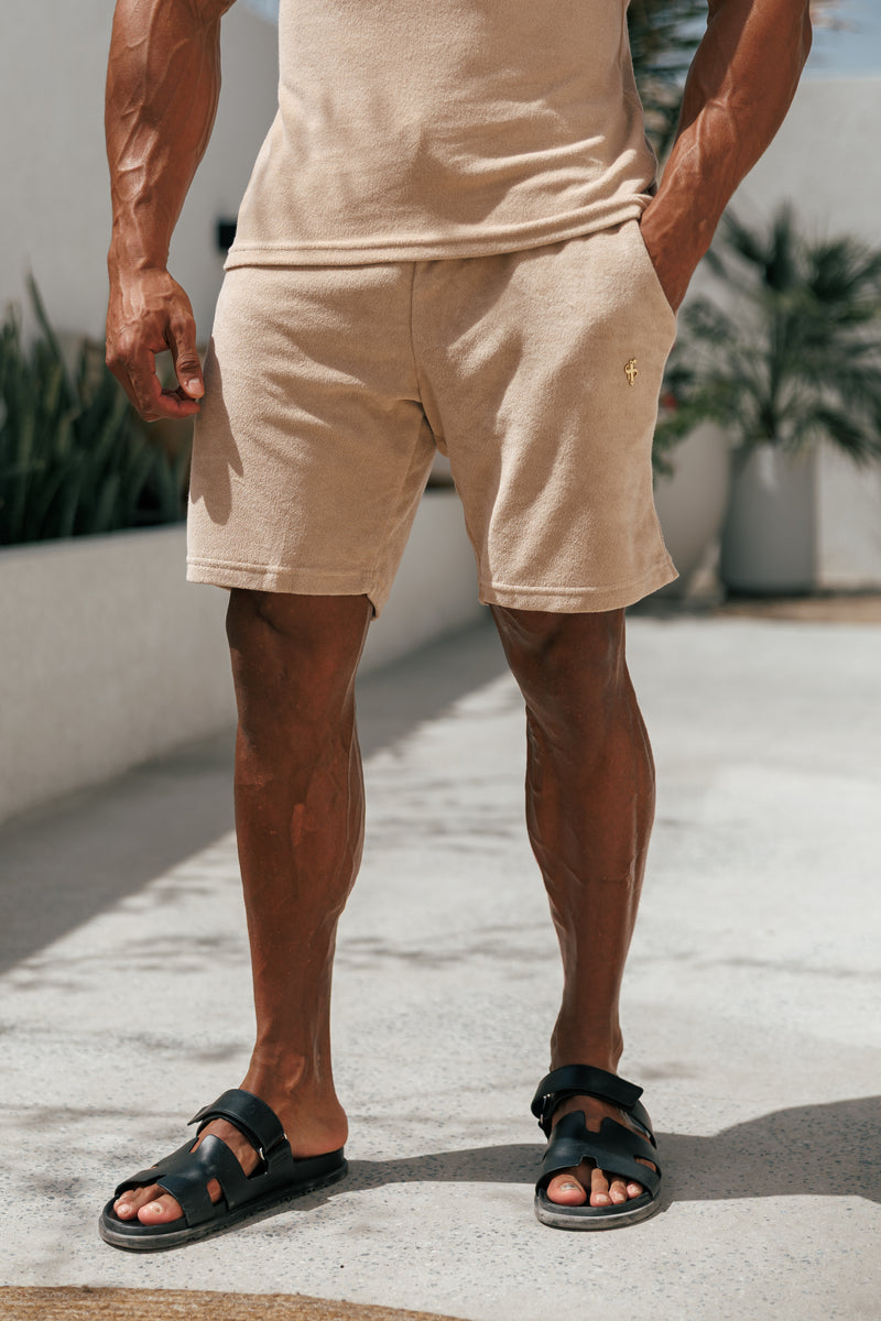 Father Sons Beige Towelling Shorts - FSTS663 (PRE ORDER 23RD MAY)