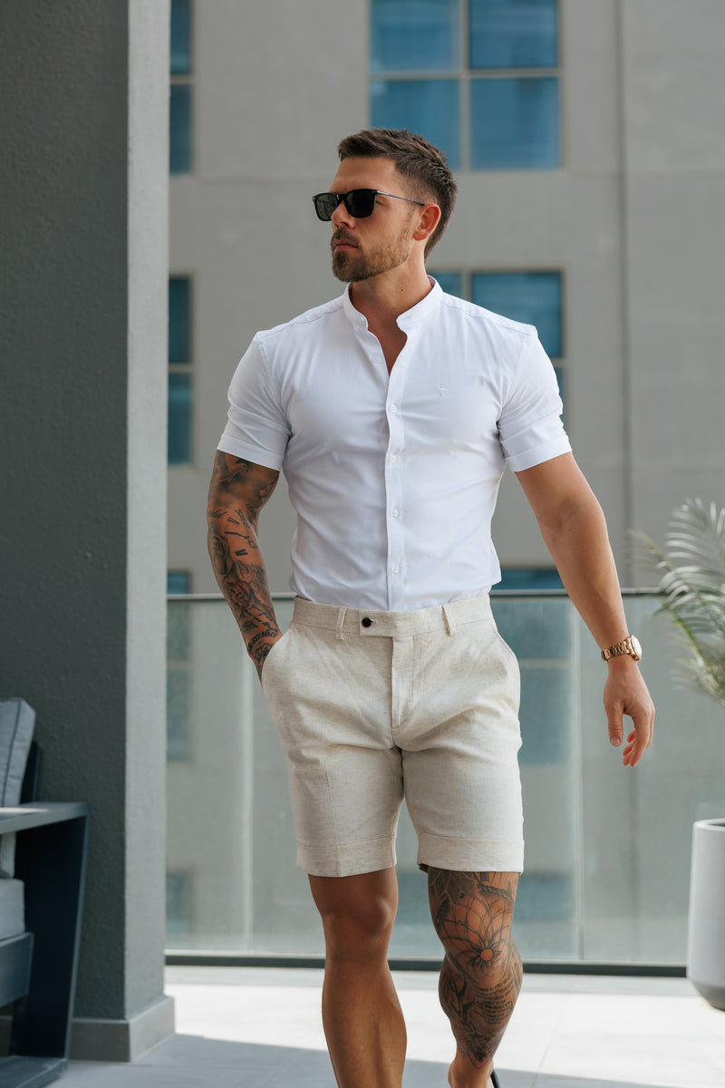 Father Sons Tailored Linen Shorts - FSTS002