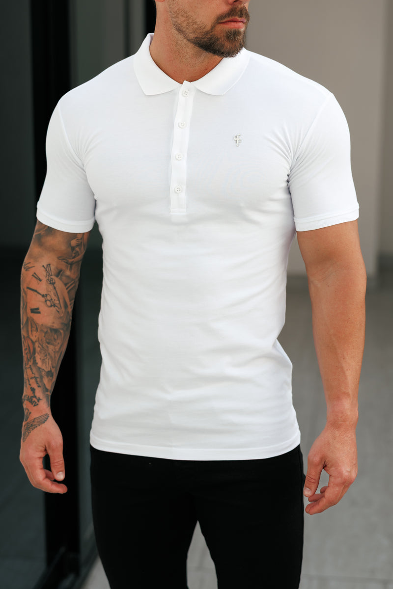 Father Sons Classic White / Silver Polo Shirt - FSH1404