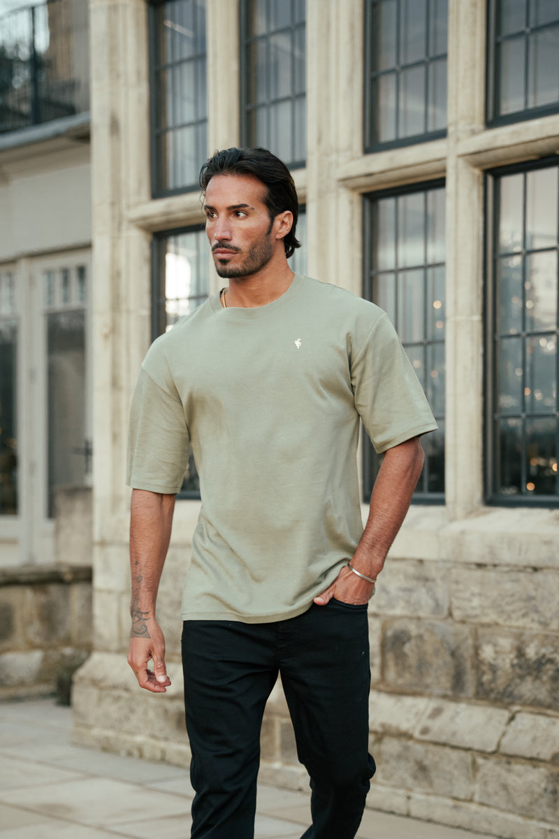 Father Sons Classic Olive / Gold Oversized Crew T Shirt - FSH1419