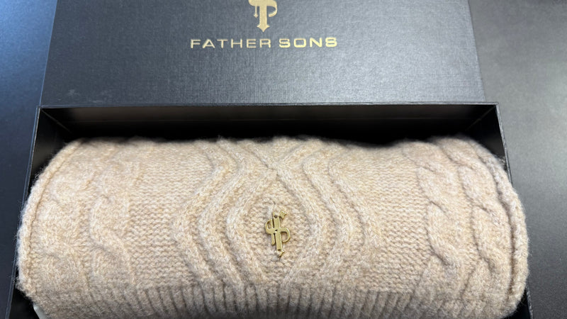 Father Sons Beige Knitted Scarf - FSN233
