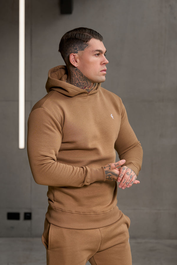 FS Plain Taupe Hoodie With FS Branding - FSH1191