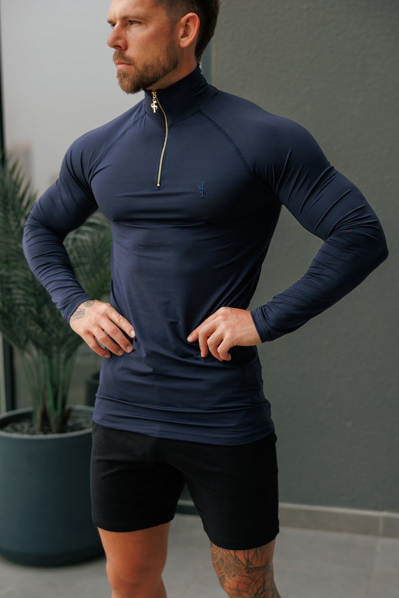 FS LS Navy Half Zip Gym Top - FSH1282