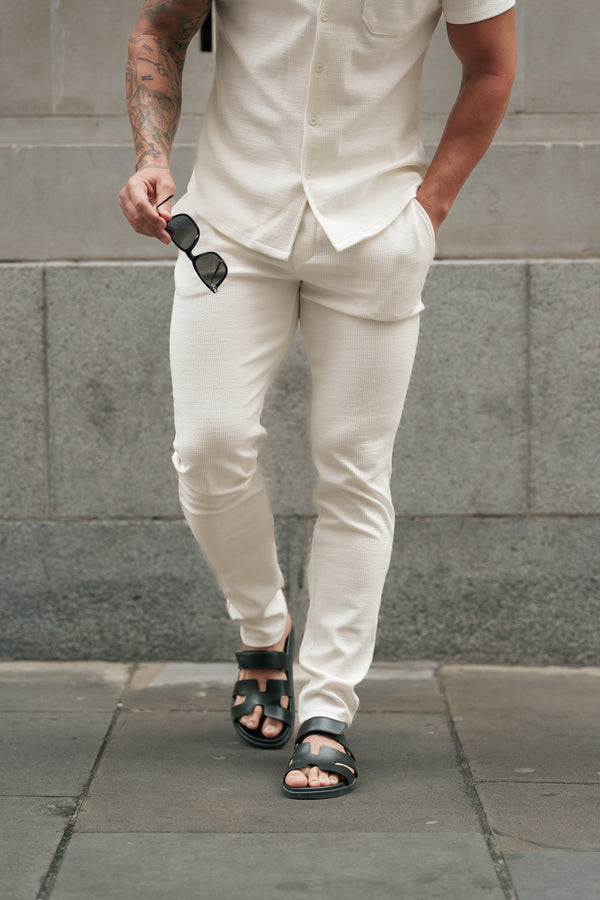 Father Sons Jersey Cord Slim White Trousers - FSR015 (PRE ORDER 11TH AUGUST)