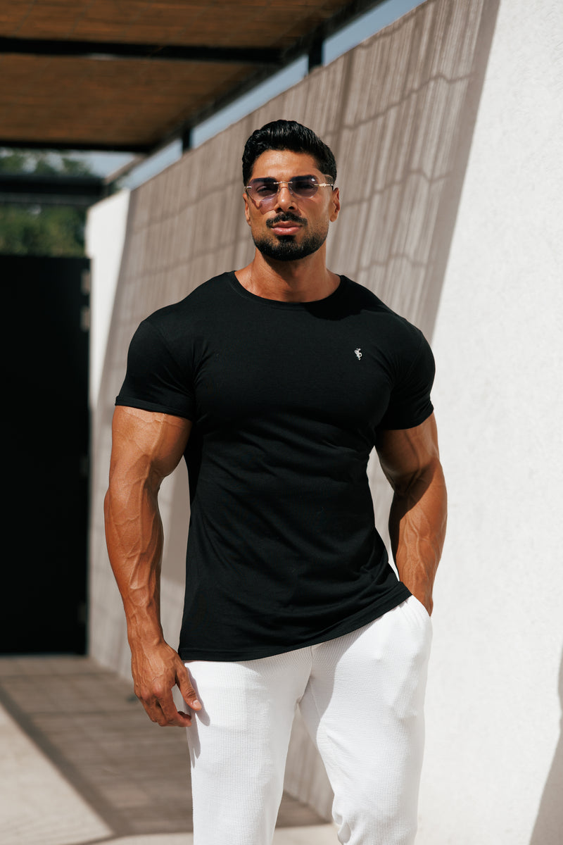 Father Sons Black / Silver Bamboo Crew T Shirt - FSH1210