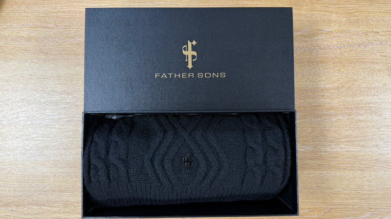 Father Sons Black Knitted Scarf - FSN232