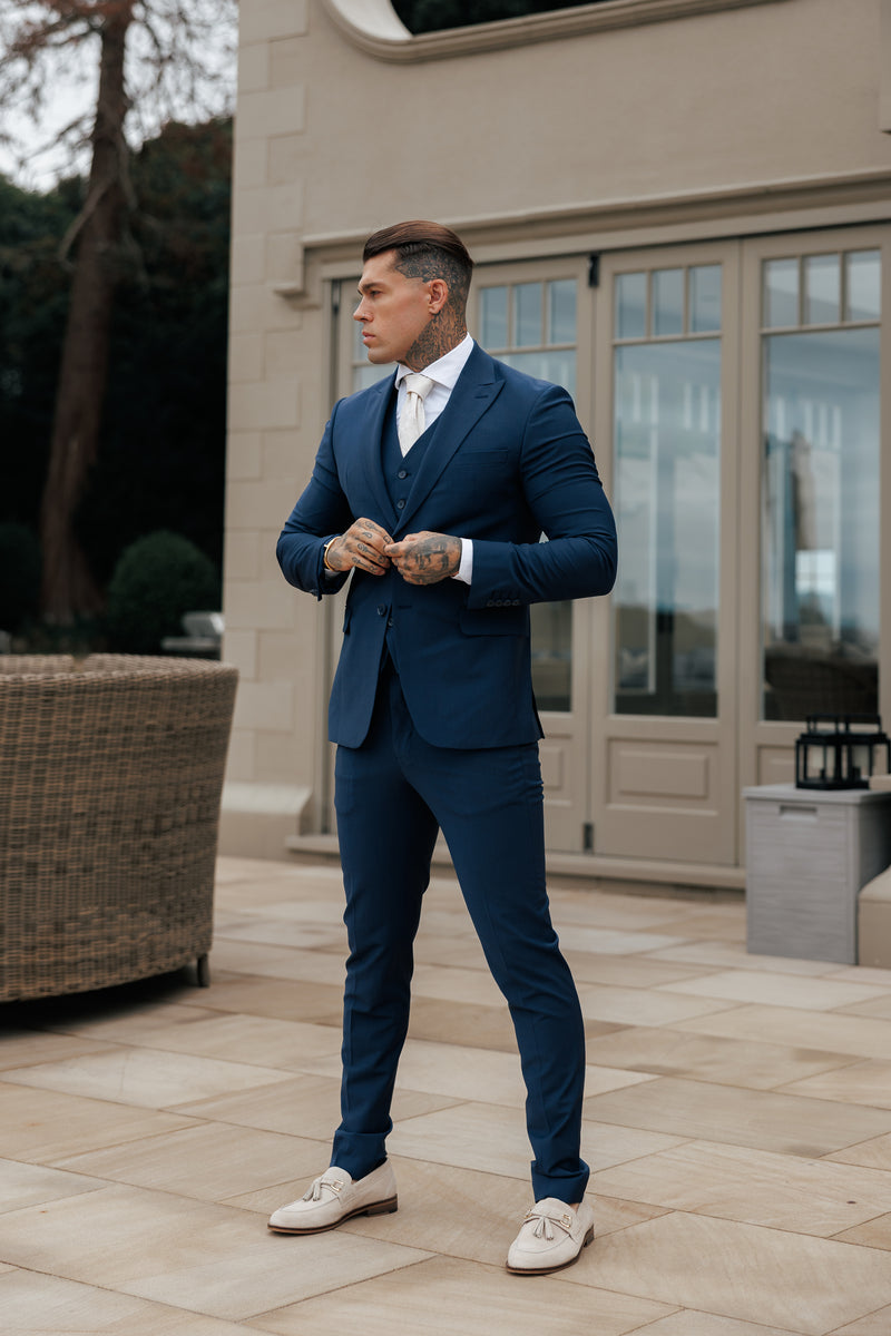 Father Sons Relaxed Formal Navy Stretch Trousers - FSTR022 RELAXED