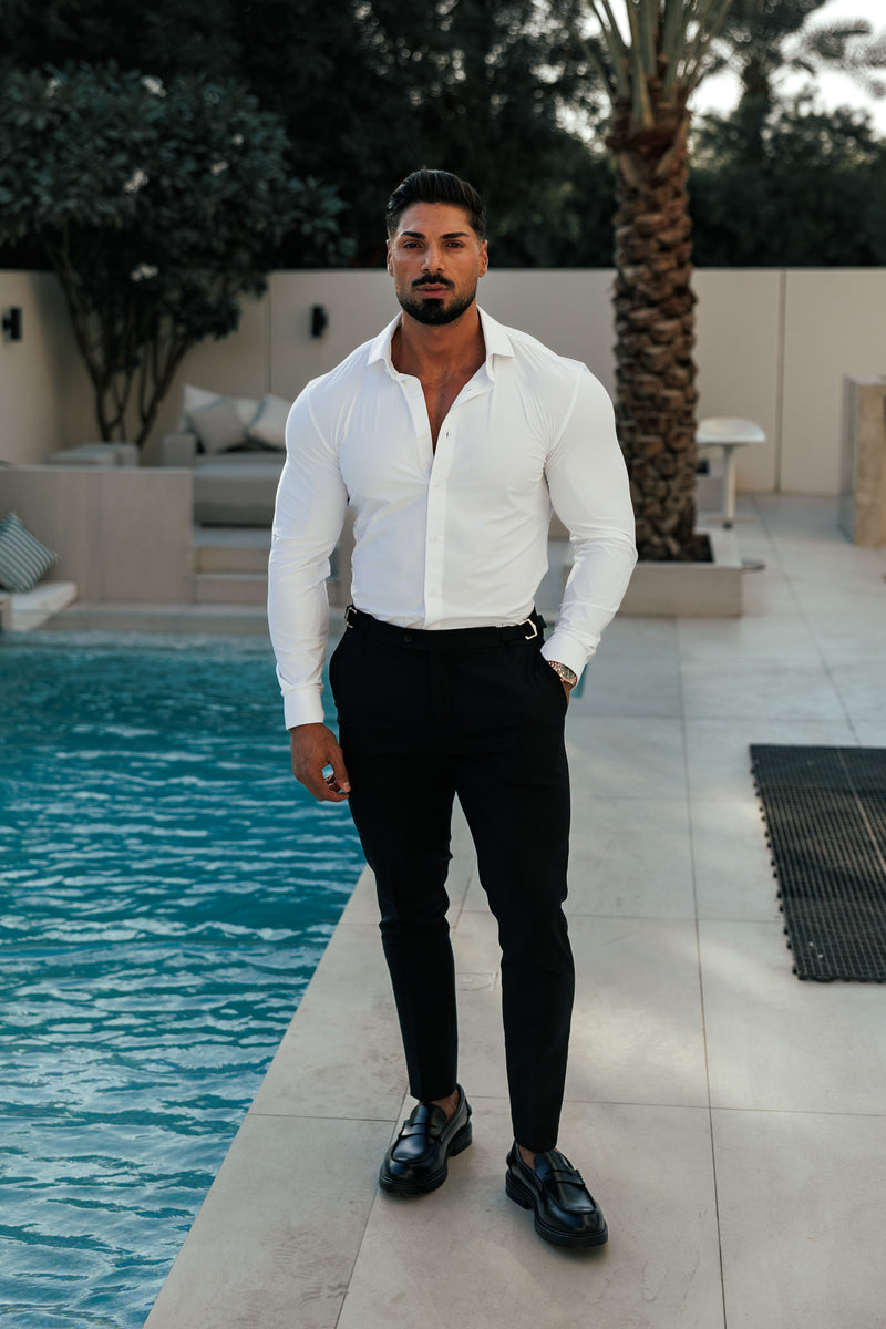 Father Sons Ultra Stretch Compression Shirt Long Sleeve White - FS1233