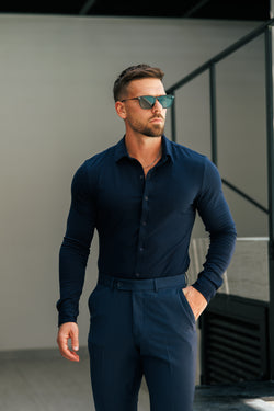 Father Sons Fitted Navy Long Sleeve Jersey - FSD006