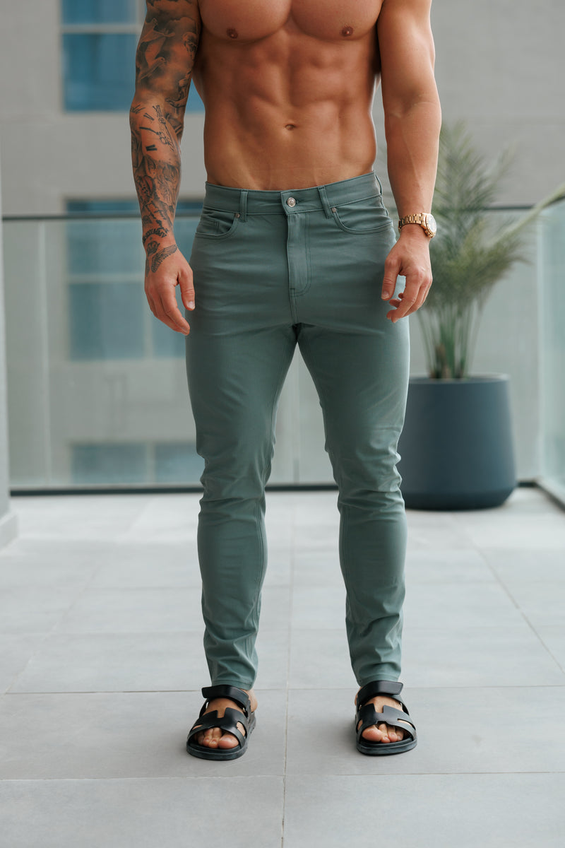 Father Sons Ultra Stretch Green Relaxed Jeans - FSJEAN017