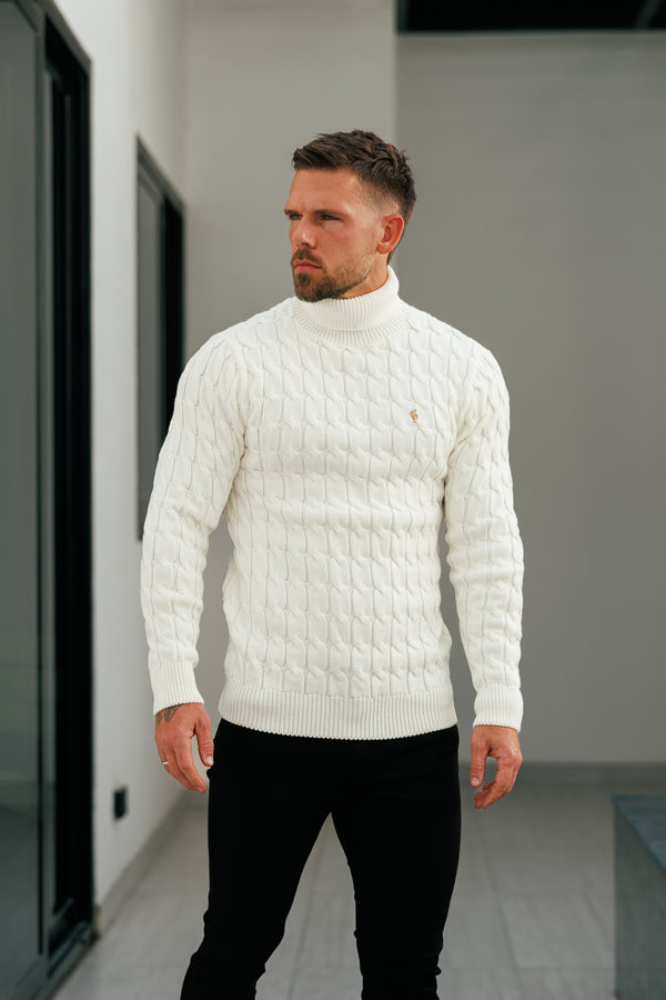 Father Sons Link Weave Knit Cream Roll Neck Jumper - FSJ102 (PRE ORDER 12TH NOVEMBER)