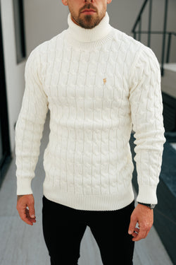 Father Sons Link Weave Knit Cream Roll Neck Jumper - FSJ102 (PRE ORDER 12TH NOVEMBER)