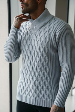 Father Sons Chunky Cable Knit Cop Grey Jumper - FSJ064 (PRE ORDER 24TH FEBRUARY)