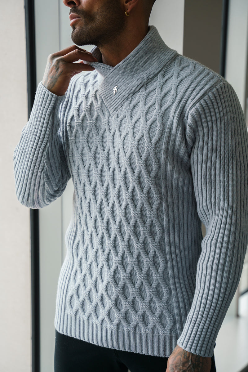 Father Sons Chunky Cable Knit Cop Grey Jumper - FSJ064 (PRE ORDER 24TH FEBRUARY)