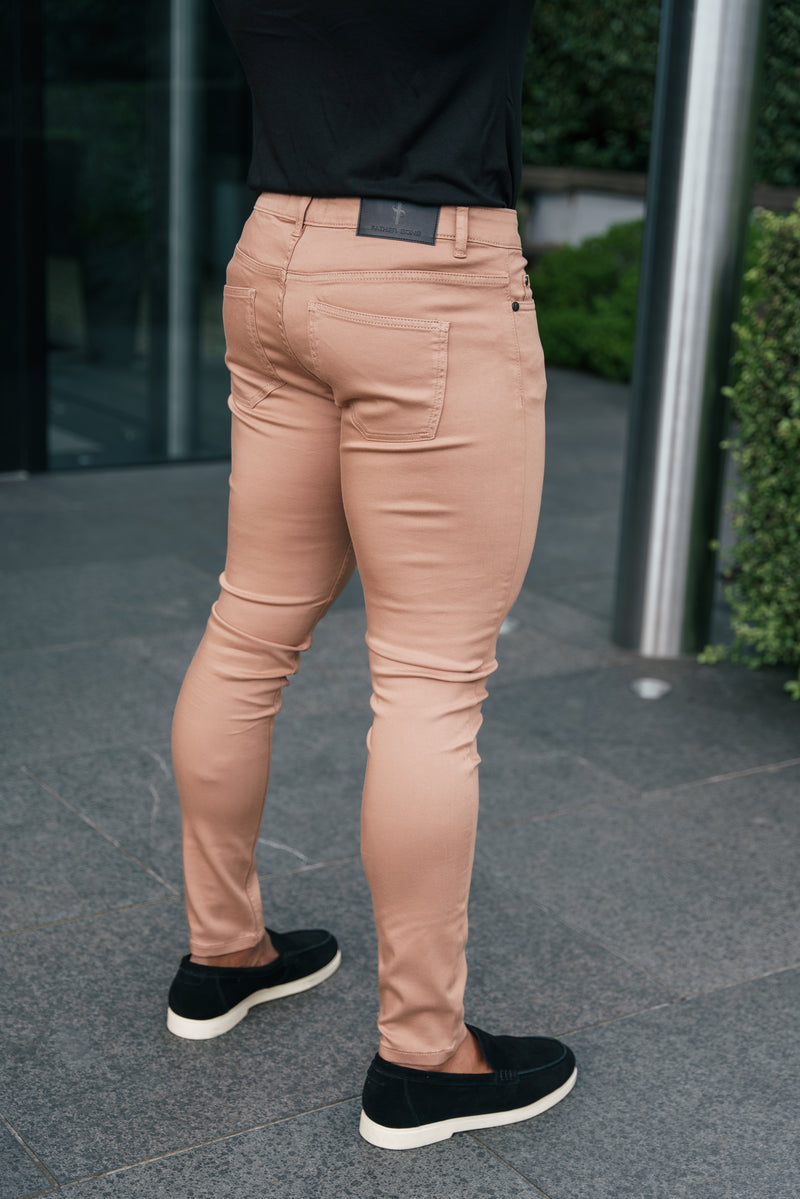 FS Slim Stretch Coffee Sateen Trousers - FSH1146