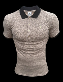 Father Sons Black / Beige Geo Printed Polo Shirt - FSH1234