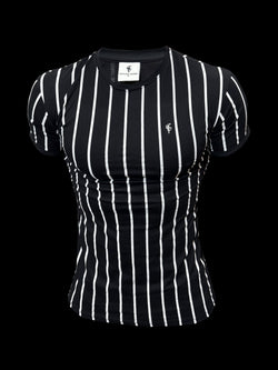 Father Sons Printed Black / White Stripe Fitted T Shirt - FSH1167