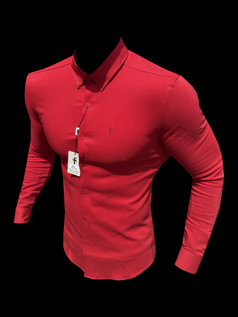 FS Super Slim LS Postbox Red Scuba with Button Down Collar - FS1186