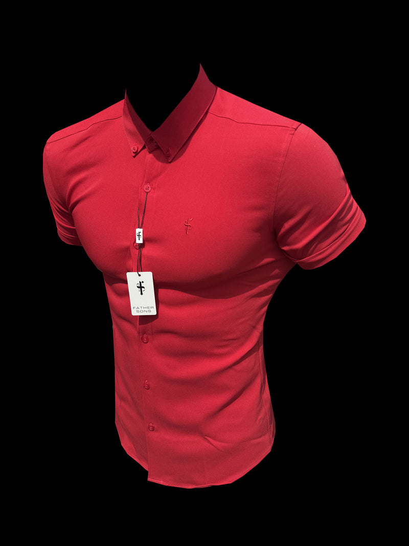 FS Super Slim SS Postbox Red Scuba with Button Down Collar - FS1189