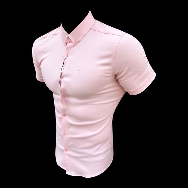 Father Sons Super Slim Scuba Pink Short Sleeve Stretch - FS881  (PRE ORDER 12TH JUNE)