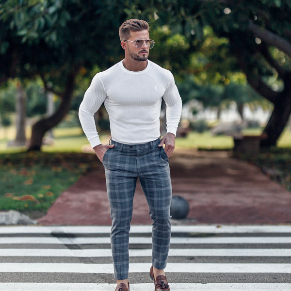 Checkered pants mens outfit best sale